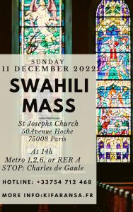 Swahili Mass in Paris 11 december 2022